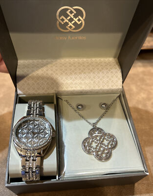 Daisy Fuentes Rhinestone Watch Necklace and Earring Set Daisy Fuentes Watches for Women Deals - New and used pre  main image 4