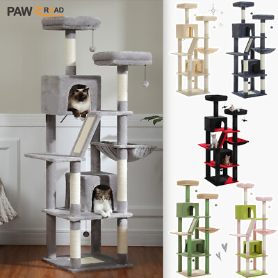 PAWZ Road 70.9'' Tall Cat Tree Tower Scratching PostS with Dual Top Perch & Condo