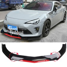 Glossy Black w/ Red Front Bumper Lip Splitter Spoiler For Toyota GT 86 Coupe