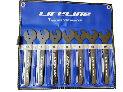 LifeLine 7 x Bike Hub Cone Spanner Wrenches 13mm 14mm 15mm 16mm 17mm 18mm 19mm - Afbeelding 1 van 5