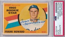 Frank Howard SIGNED 1960 Topps RC 