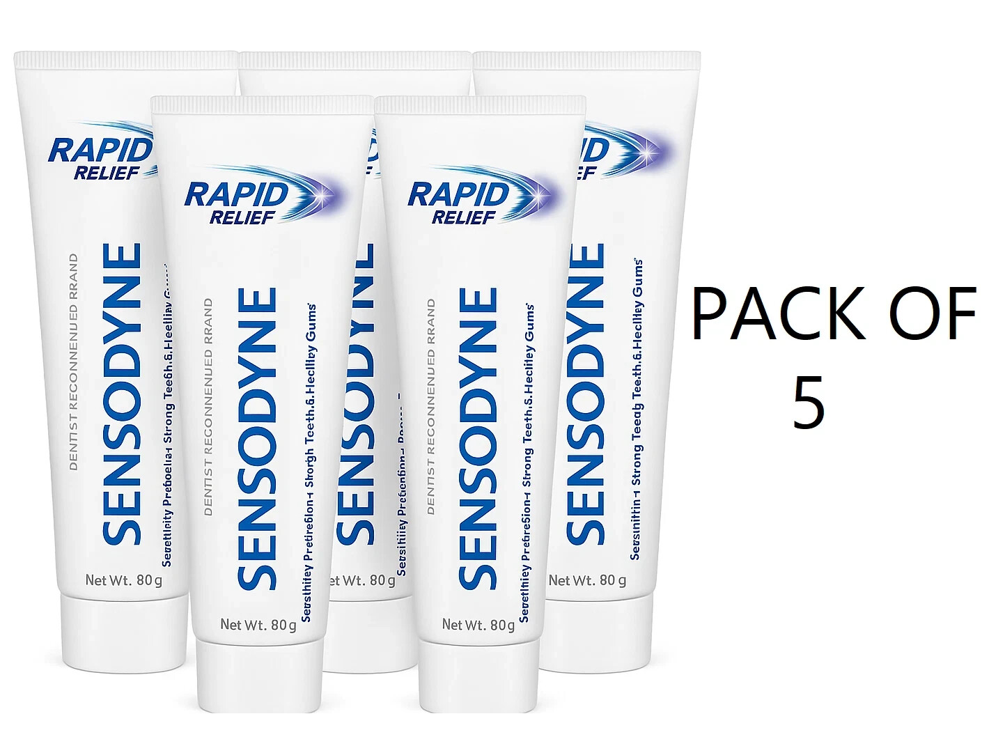 Sensodyne Rapid Relief Toothpaste 80g x 5 | Fast Sensitivity