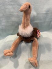 Vintage 1997 TY Beanie Baby Stretch The Ostrich Retired Errors Rare MINT