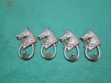 4 WESTERN CAST IRON RUSTIC BROWN HORSE HEAD KEY/HAT/TOWEL HOOK Horse barn 