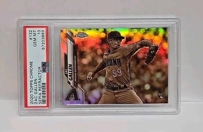 2020 Topps Chrome #132 Zac Gallen Sepia Refractor PSA 10 GEM MINT DIAMONDBACKS