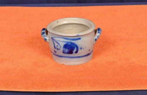 Vintage Deutscher Tontopf Blau Altbayrisch Einlegetopf Tontopf Gurkentopf Bayrisch - Bild 3 von 12