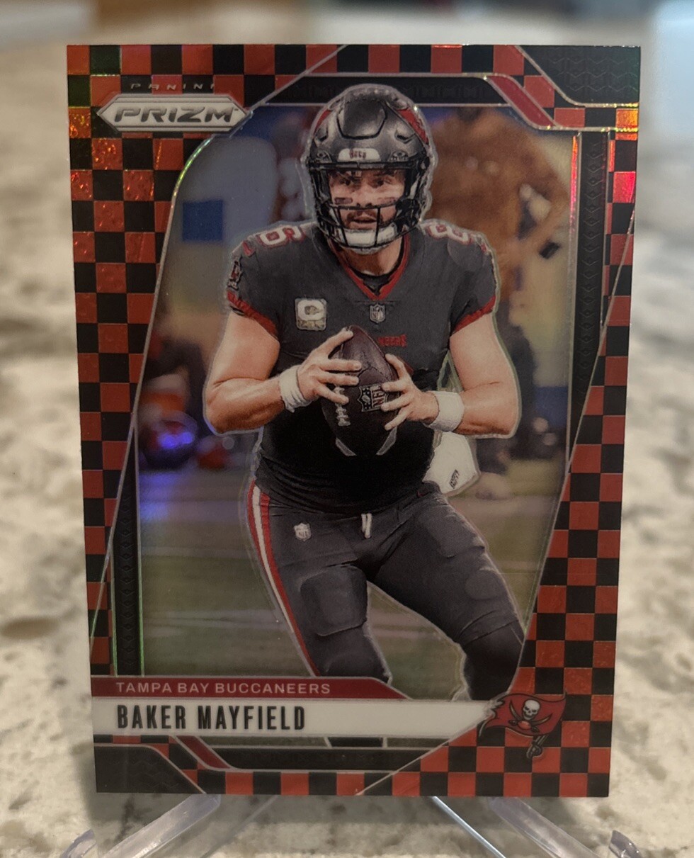 2024 Panini Prizm Baker Mayfield # 268 Black and Red Checkerboard Prizm RARE SSP