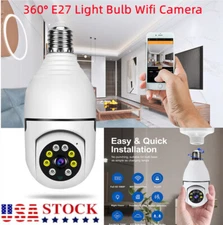 360° 1080P IP Wi-Fi Smart Home Wireless Security E27 Light Bulb IR Night Camera