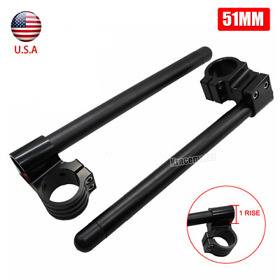 CNC 51mm Riser 1in Clip On clipon Fork Handle Bar Handlebar Universal Raise Pair