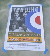 The Who Quadrophenia Signed Lithograph Poster Tour 2013 Greensbore Coliseum, NC