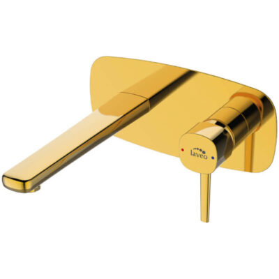 BADLAND Waschtischarmatur POLA Gold Badarmatur Waschtischbatterie + Click-Clack