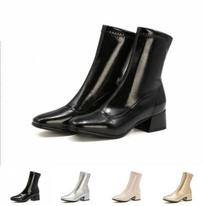 stretch ankle boots low heel