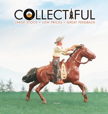 BRITAINS - VINTAGE LEAD FIGURE - WILD WEST - COWBOY ON HORSE W/ PISTOL   699