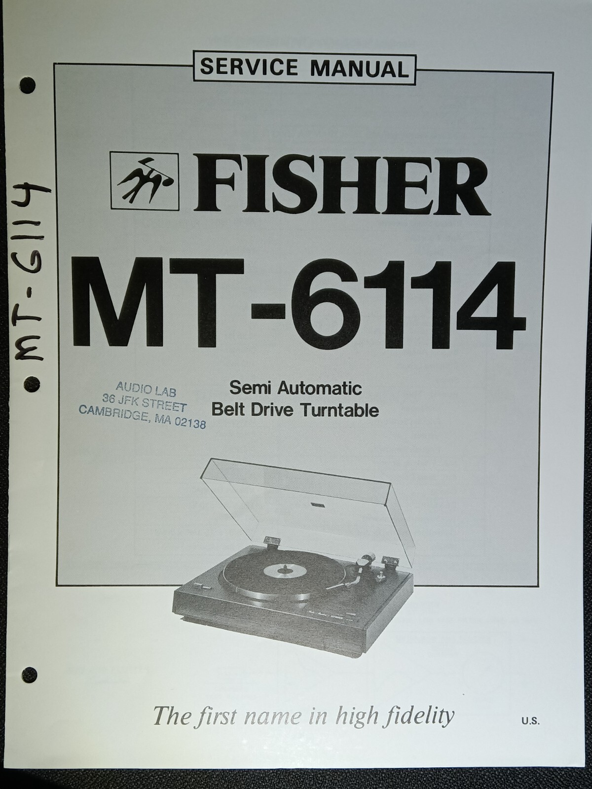 Fisher MT-6114 Semi Auto Stereo Turntable Original Service Manual  