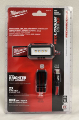 Milwaukee RECHARGEABLE HEADLAMP-Low-Profile Headlamp is powered by REDLITHIUM