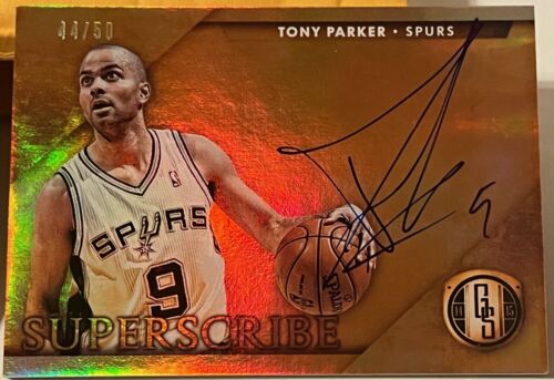 2014-15 PANINI GOLD STANDARD TONY PARKER SUPERSCRIBE SP ON CARD AUTO 44/50 SPURS - Picture 1 of 2