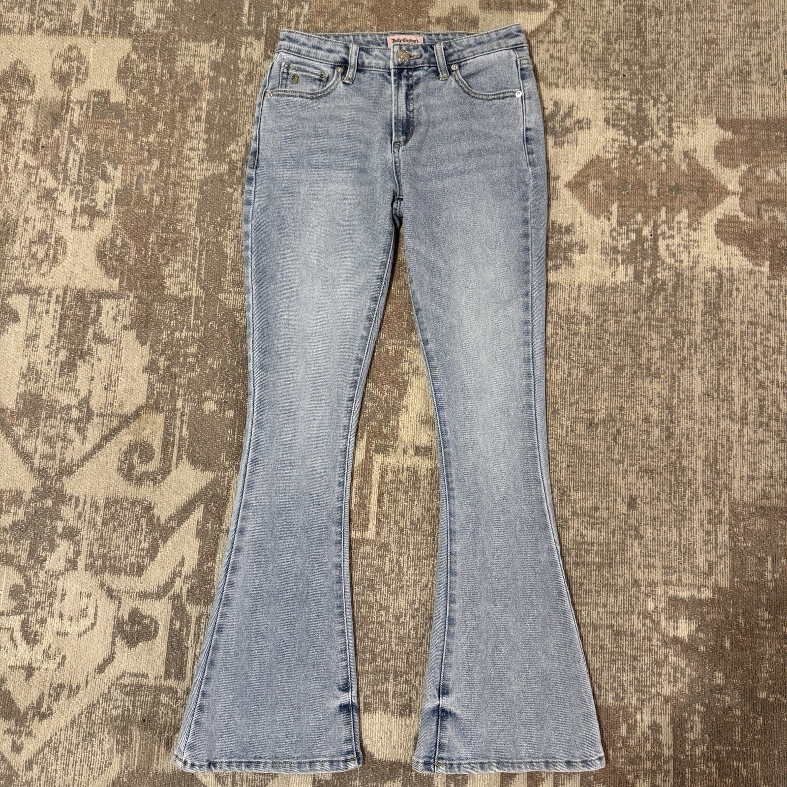 Y2K Juicy Couture Women’s Jeans Stretch Light Wash Size 1/25 Low Rise Flare