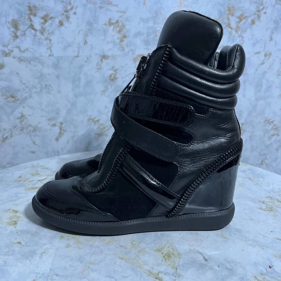 Туфли женские Monika Chiang 40,5 размер 10 М черные на молнии со скрытыми ремешками на танкетке - Изображение 4 из 4