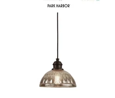 Park Harbor Haven 10" W Single Light Mini Pendant with Ribbed Glass Dome Shade