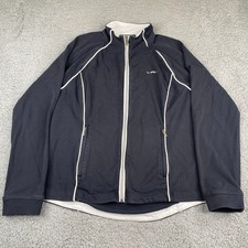 Lauren Ralph Lauren Active Jacket Womens Large Black Cotton Full Zip Gym Sports