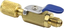 Brass Straight Shut-Off Valve Air Conditioner Ball Valve Adapter 1/4In SAE, for