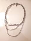 JUSTINE CLENQUET SILVER & PINK RHINESTONE LAYERED NECKLACE