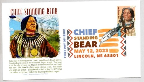 #5798 CHIEF STANDING BEAR NATIVE AMERICAN INDIAN STAMP COLOR CANCEL FDC