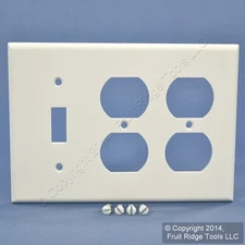 Leviton White 3G Combo Switch/Outlet Wallplate Duplex Receptacle Cover 88047