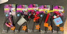 Flash Bell Clip Charms MICHAEL'S Vtg 80s Lot Of 5 #2 Plastic