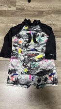 Boys Hurley Swim Suit Skeleton Rash Guard Swimsuit Cover Sun Protection UPF 9 M