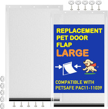 2 Pack Large Dog Door Replacement Flaps with Screws, Compatible with Petsafe Fre