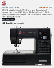 SINGER Heavy Duty 6600C Sterling Computerized Sewing Machine Free Arm Metal