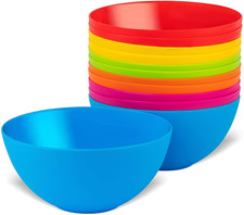 Plastic Bowls Set of 12 Kids Bowls - 24 Oz Microwave  Dishwasher Safe, BPA Free