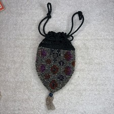 Vintage 1920s Handmade Glass Beaded Satchel Bag Flapper Purse w/provenance
