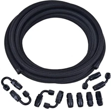 16FT AN8-8AN Stainless Steel Braided Oil Fuel Line & Fittings Hose Adaptor KIT