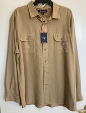 Daniel Cremieux Shirt Men’s XL Khaki Long Sleeve Superior Quality $98