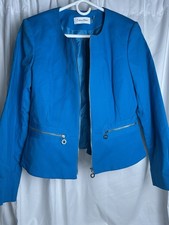 Calvin Klein Womens Blue Blazer Size 8 Classic Tailored Jacket