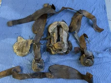 Antique Mexican Charro Saddle Tree With Original Pieces Of Leather & Stirrups