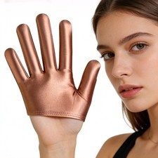 Women Smooth Glossy Half Gloves Stretch Party Dress Cosplay Five Finger Mittens