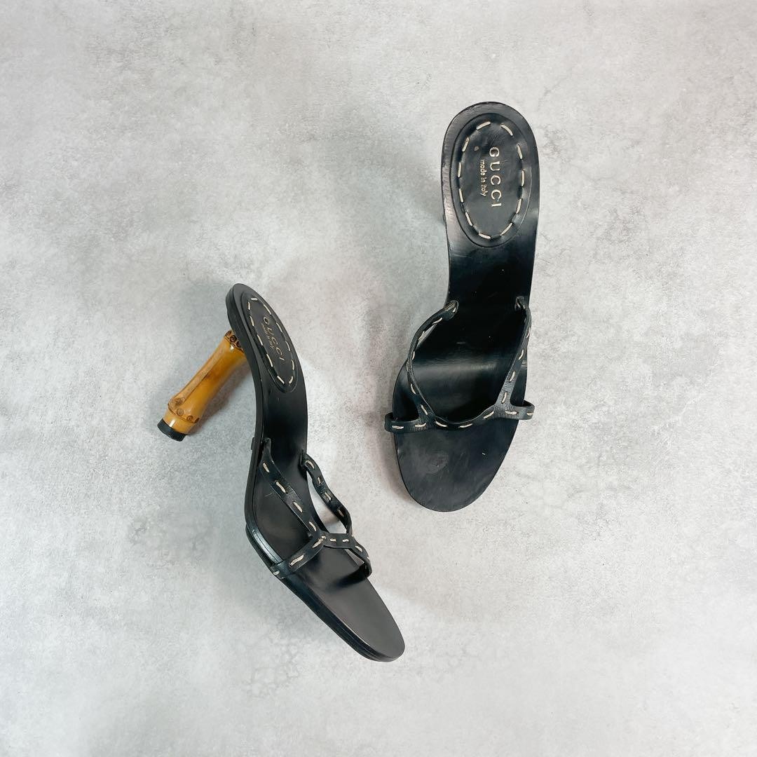Gucci by Tom Ford Bamboo Sandal Heels Vintage Gucci archive