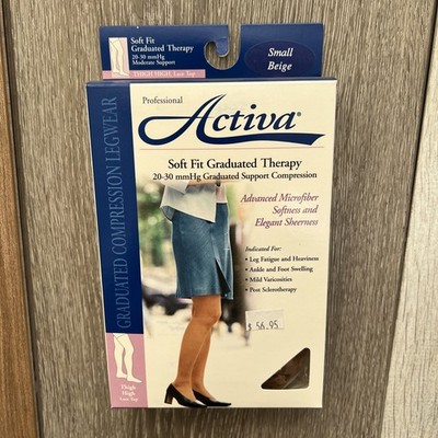 Activa Soft Fit  Thigh High w/Lace Top 20-30 mmHg Beige Small H3801
