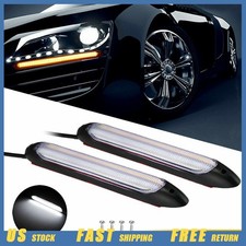2pcs 6" Dynamic DRL Headlight Daytime LED Running Turn Signal Light 6000K/3000K