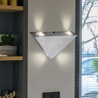 Wandlampe Wandleuchte Wohnzimmerlampe Flur Silber Alu 3 Flammig Led L 16,5 Cm