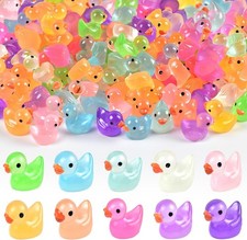 120Pcs Mini Resin Ducks Luminous Mini Ducks Glow in the Dark, Tiny Ducks to Hide