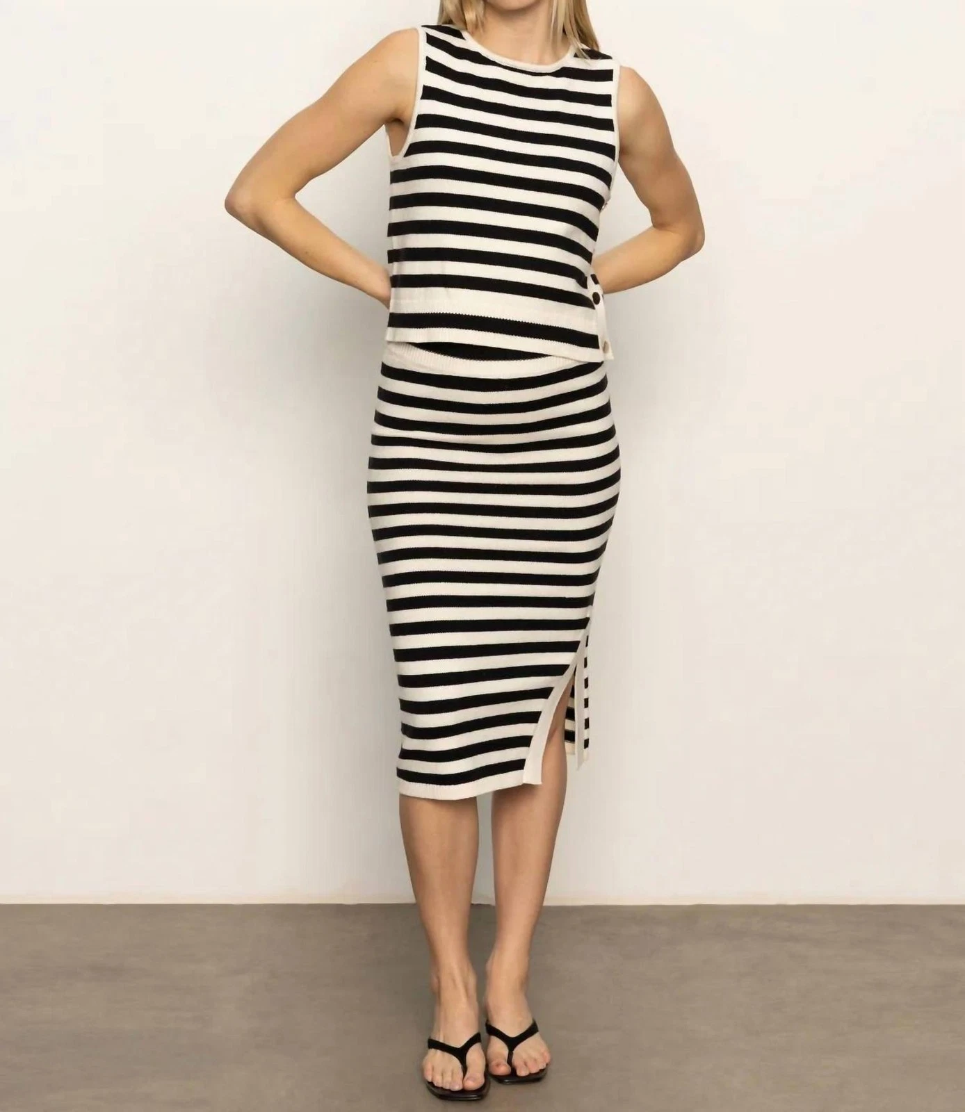 Sanctuary Side Slit Midi Skirt Black/macrame