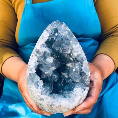 4.68LB Top natural blue crystal cave quartz crystal cave mineral specimen 4489