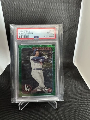 2024 Topps Series 2 - Shohei Ohtani #500 Green Foil 110/499 PSA 8