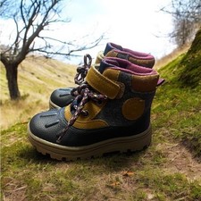 Carter's Duck Boot Size 7 Navy Multi-Color hook loop Strap Warm Rugged Kids