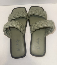 Wonderly Gayle Women’s Size 8 Olive Green Braided Double Strap Slide Sandals
