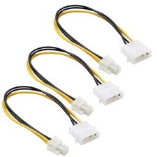 LP4 Molex Male to ATX 4 Pin Male Power Adapter Cable 24cm 9.5 Inch 3 PCS